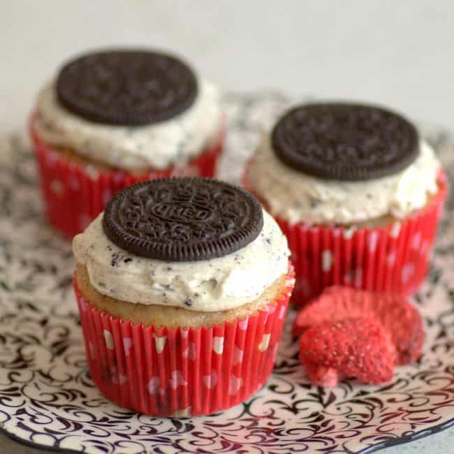 Strawberry Oreo Cupcakes with Fresh Berry Topping