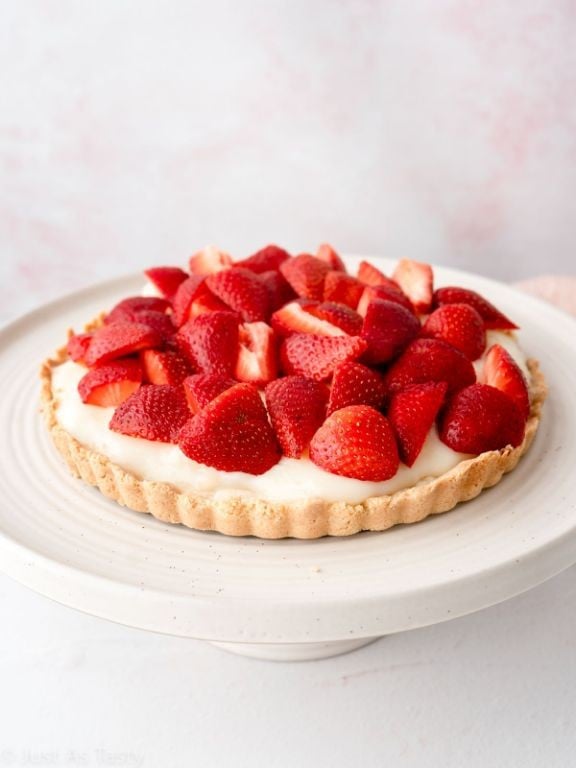 Strawberry Ricotta Tart with Shortbread Crust