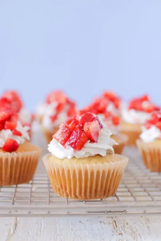 Strawberry Shortcake Cupcakes with Coconut Cream