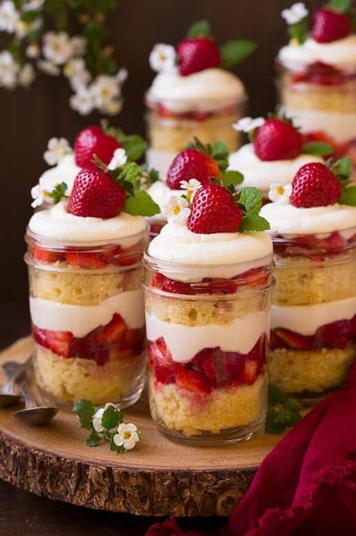 Strawberry Shortcake Mini Trifle with Vanilla Sponge