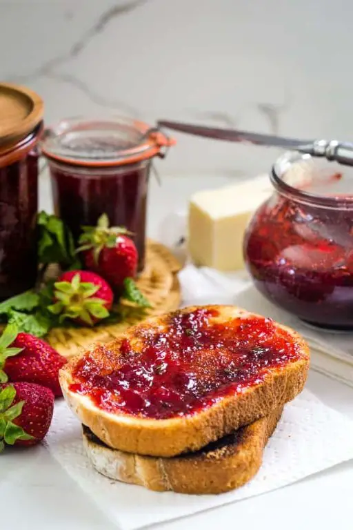 Strawberry Sure-Jell Jam with Fresh Mint