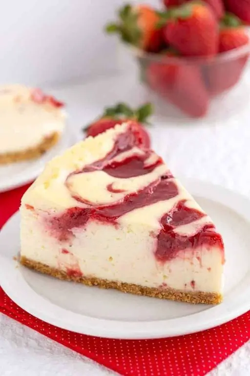 Strawberry Swirl Cheesecake with Graham Cracker Crust