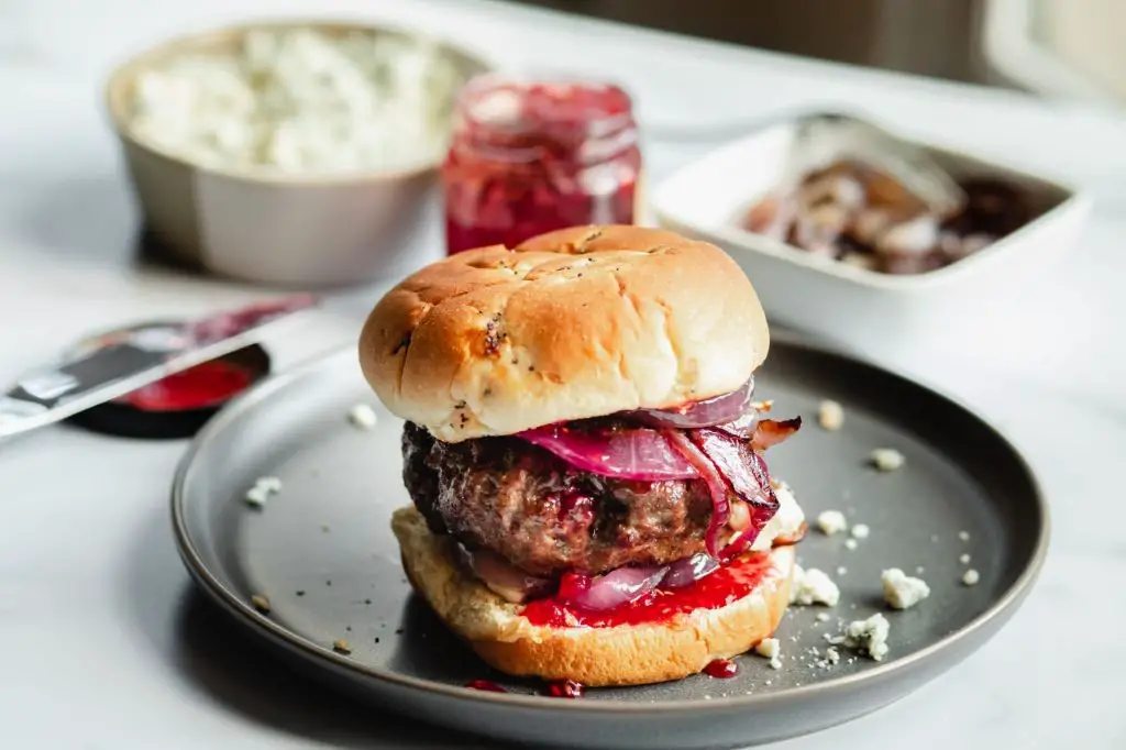 Strawberry and Red Onion Jam Burger