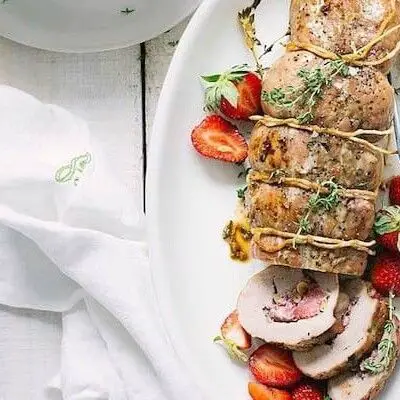 Strawberry and Walnut Stuffed Pork Tenderloin