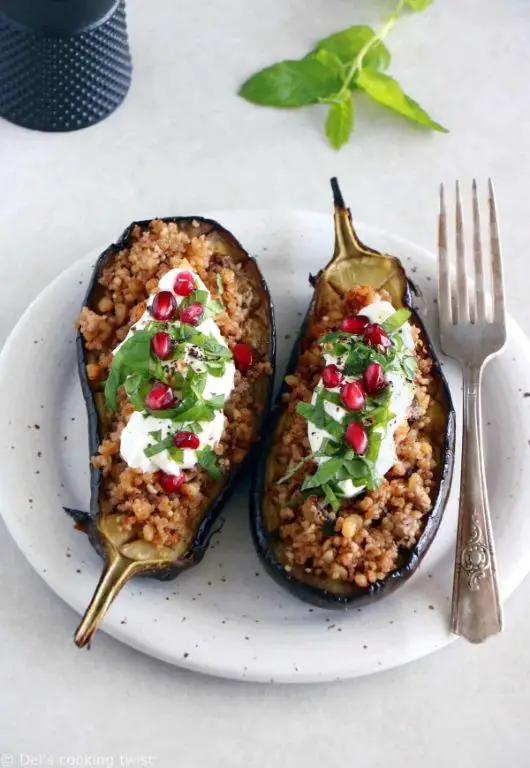 Stuffed Baby Eggplant with Spiced Quinoa