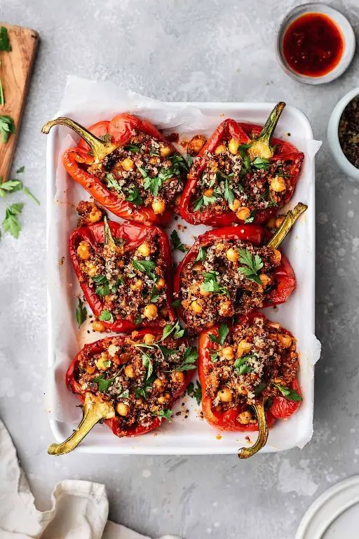 Stuffed Bell Peppers with Quinoa and Chickpeas