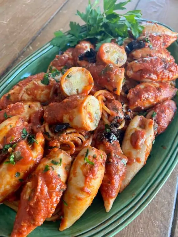 Stuffed Calamari in Tomato Sauce