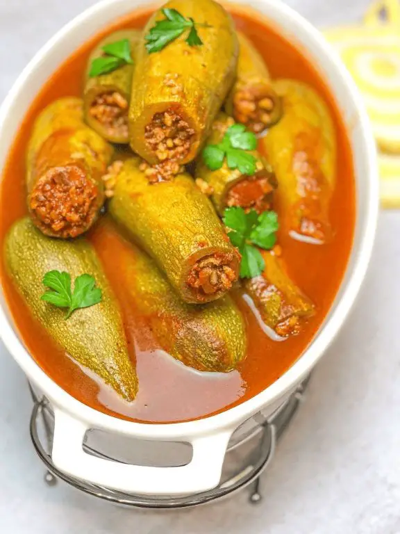 Stuffed Cucuzza with Ground Beef and Rice