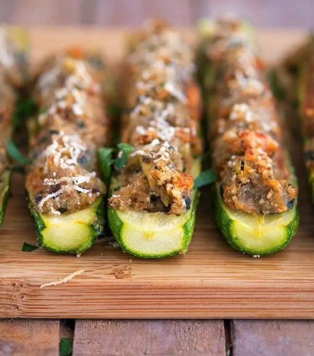 Stuffed Eggplant and Zucchini Boats