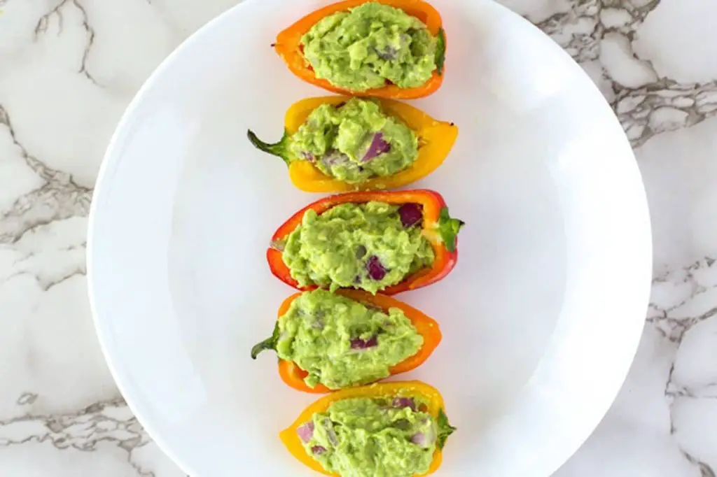 Stuffed Mini Bell Peppers with Guacamole
