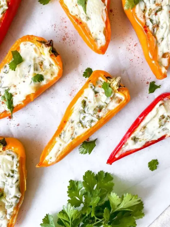 Stuffed Mini Peppers with Cream Cheese and Herbs