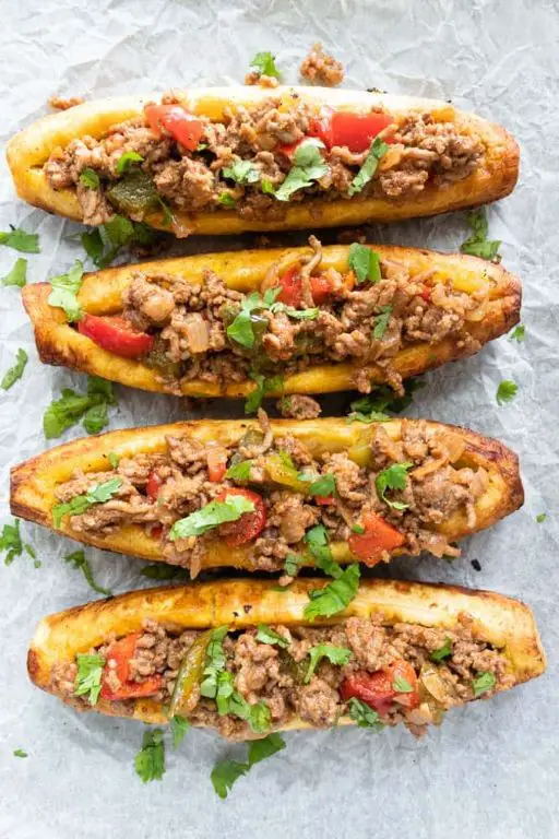 Stuffed Plantains with Ground Beef