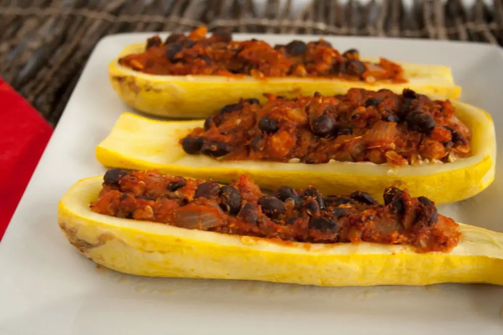 Stuffed Vegan Yellow Squash Boats
