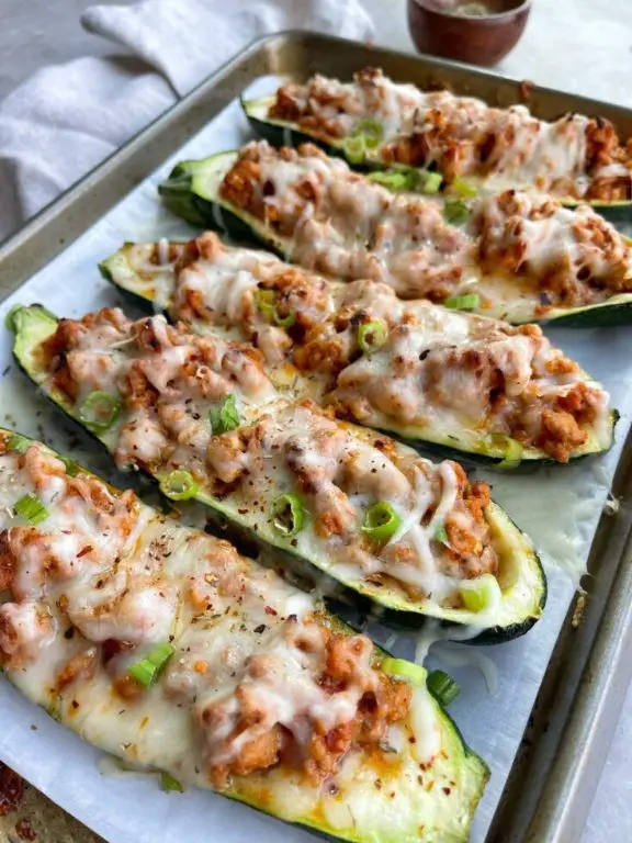 Stuffed Zucchini Boats with Ground Turkey