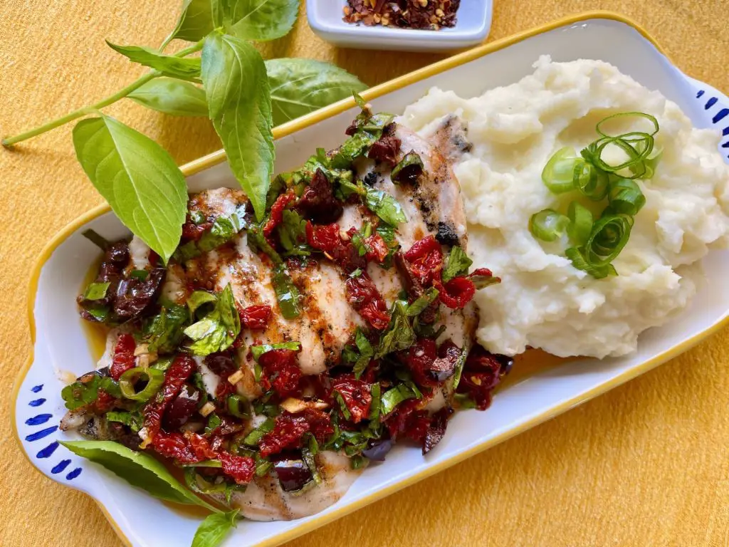 Sun-Dried Tomato Baked Chicken Breast with Balsamic Reduction Sauce