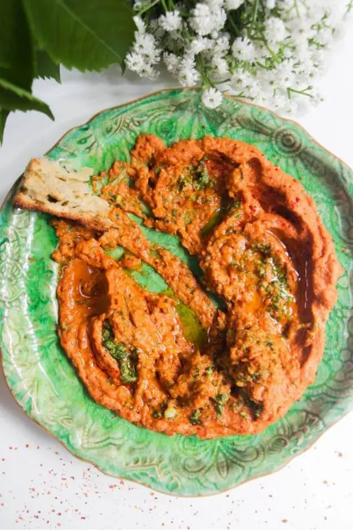 Sun-Dried Tomato Muhammara with Fresh Basil