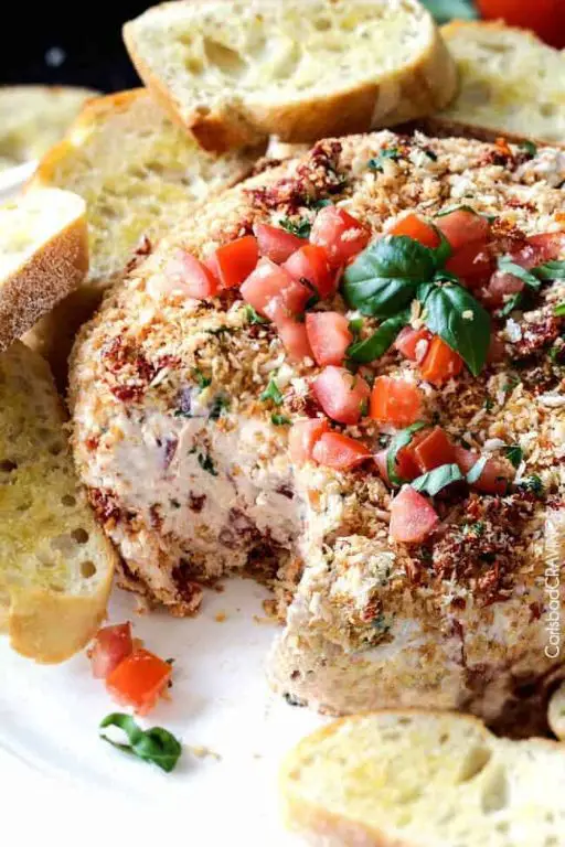 Sun-Dried Tomato and Basil Cheese Ball with Cream Cheese