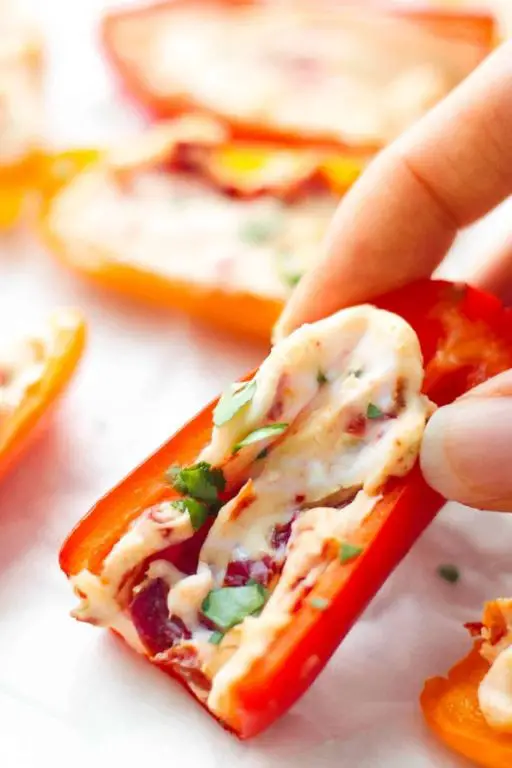 Sun-Dried Tomato and Cream Cheese Stuffed Peppers