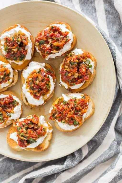 Sun-Dried Tomato and Ricotta Bruschetta