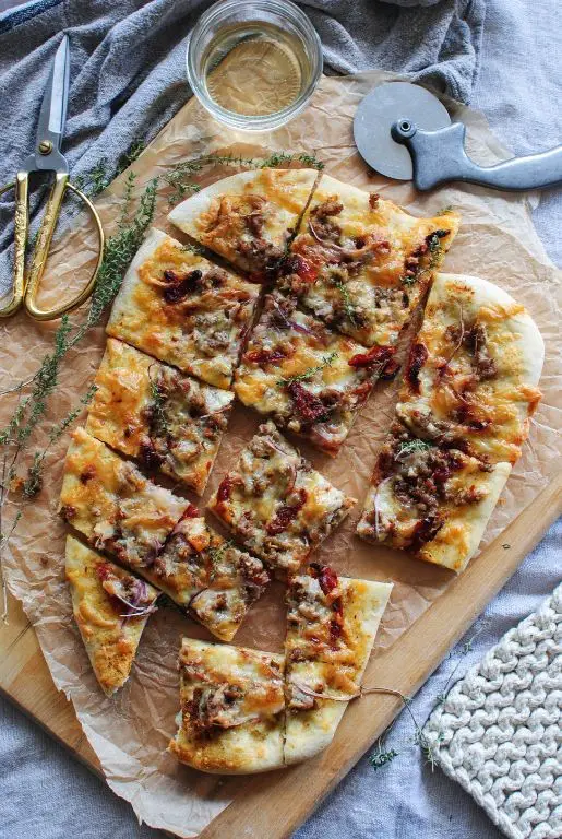 Sun-Dried Tomato and Sausage Pizza