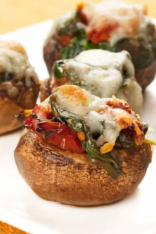 Sun-Dried Tomato and Spinach Stuffed Mushrooms