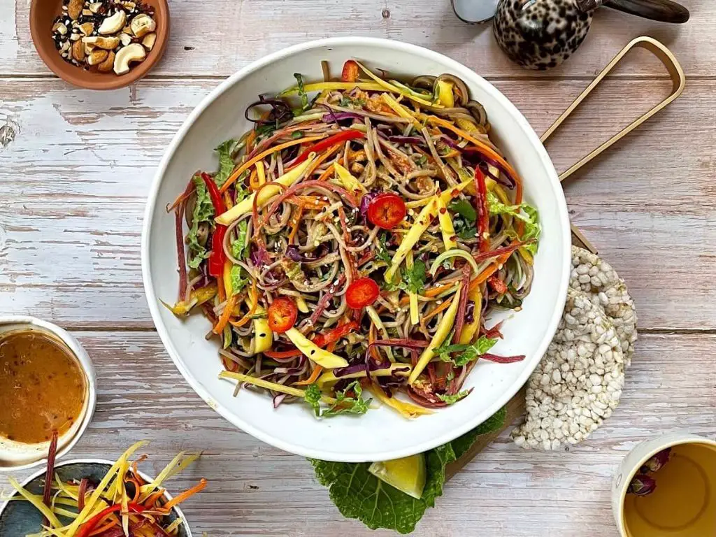 Sweet Chili Rice Noodle Salad with Mango