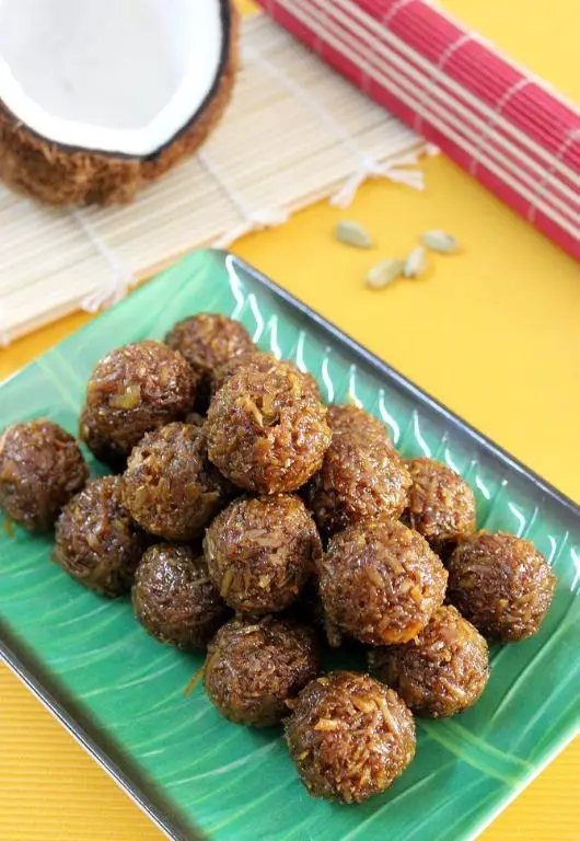 Sweet Coconut Ladoo with Jaggery