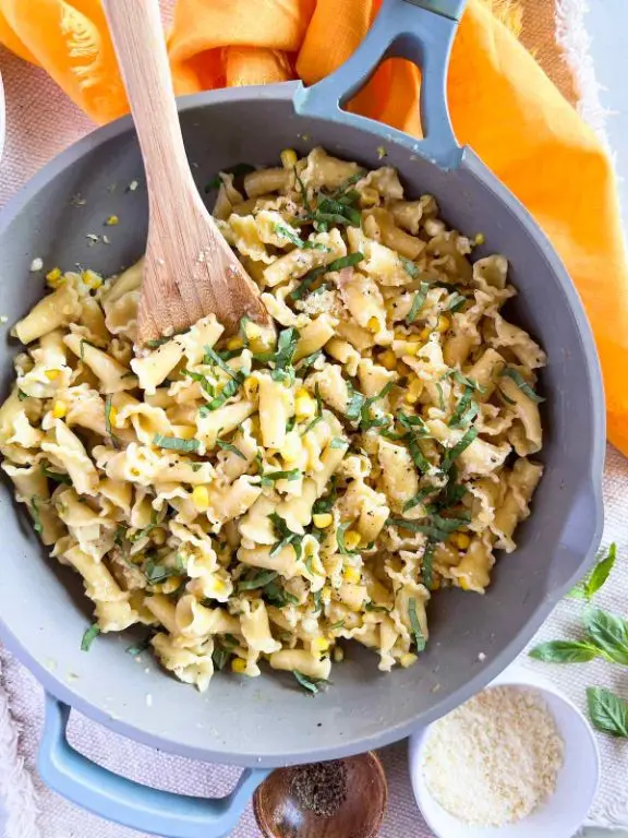 Sweet Corn and Basil Pasta Salad