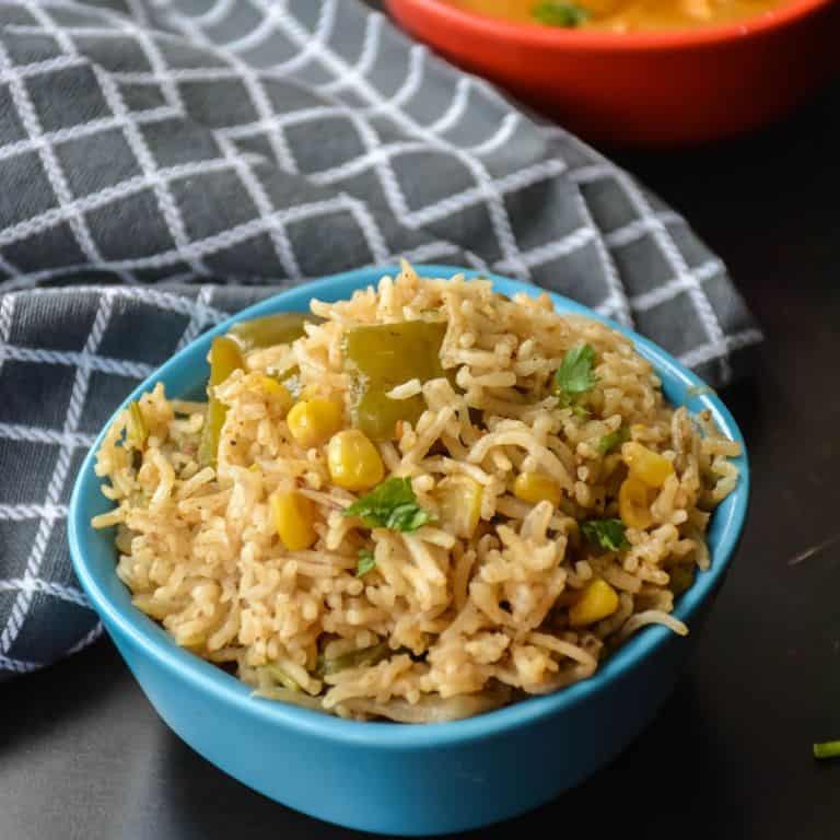Sweet Corn and Capsicum Vegetable Pulav