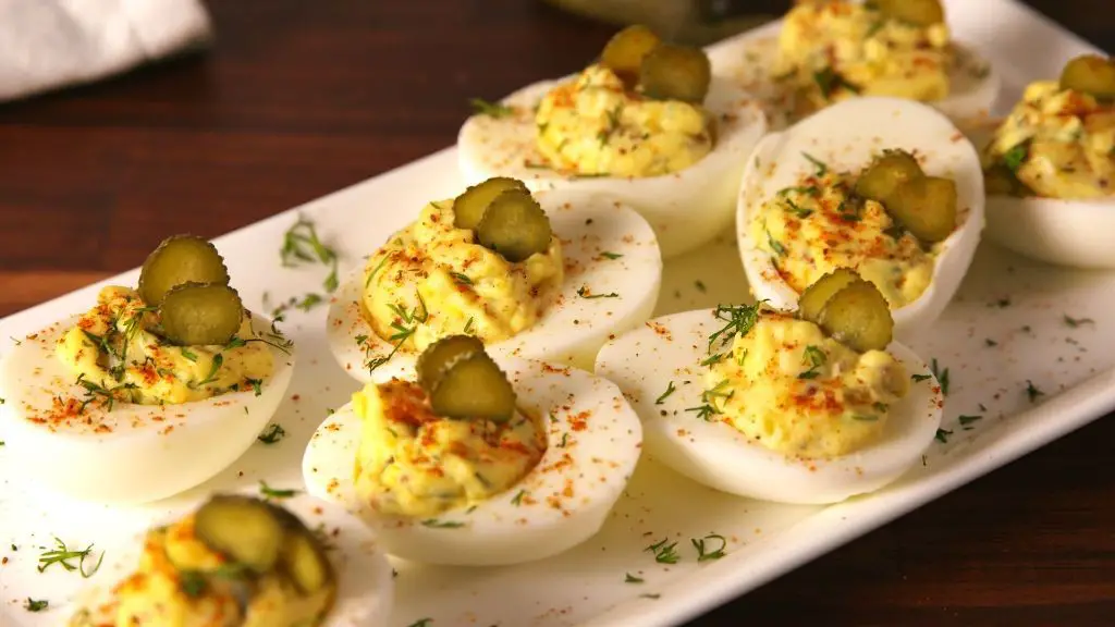 Sweet Dill Pickle Deviled Eggs