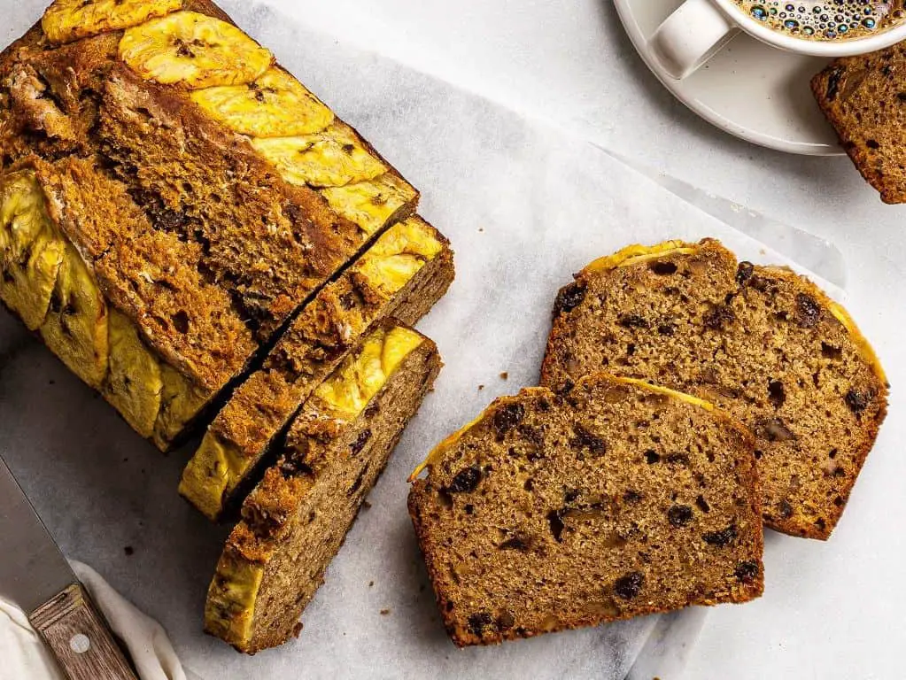 Sweet Plantain Bread with Walnuts and Raisins