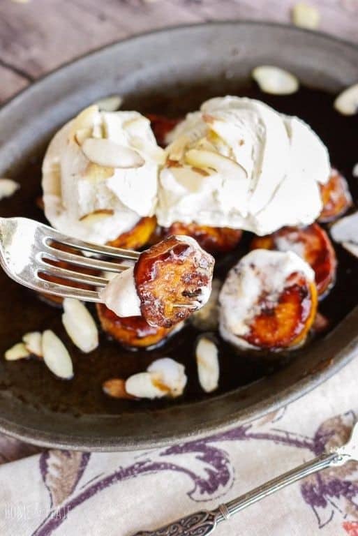 Sweet Plantain and Vanilla Ice Cream Sundae