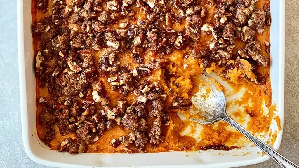 Sweet Potato Casserole with Pecan Streusel