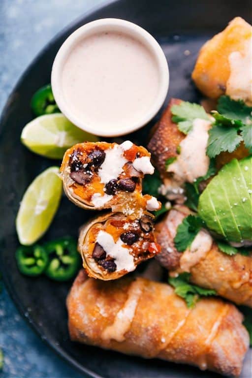 Sweet Potato and Black Bean Egg Rolls