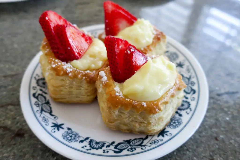 Sweet Strawberry and Custard Puff Pastry Shells