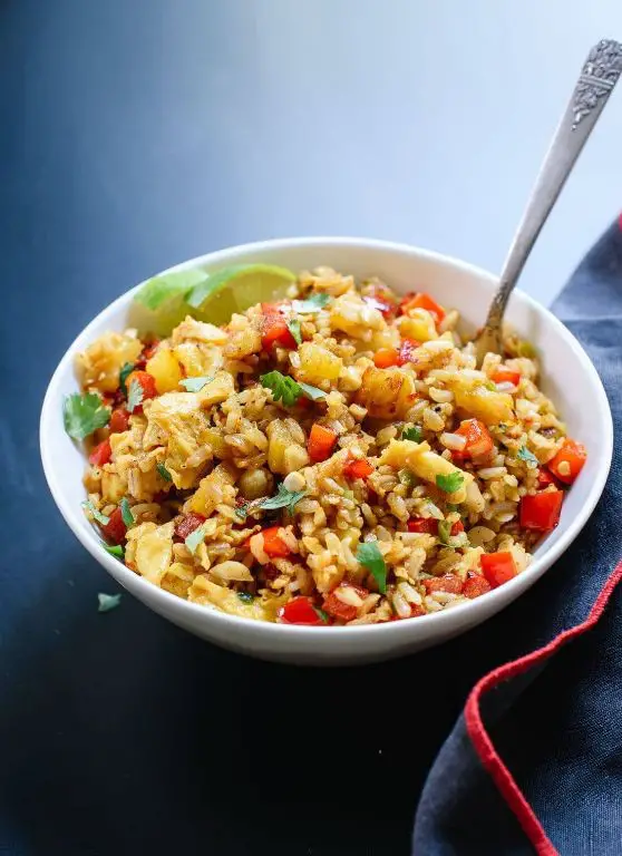 Sweet and Savory Pineapple Beans and Rice