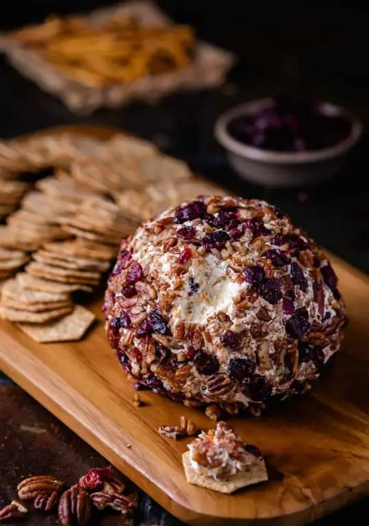 Sweet and Savory Pineapple Cheeseball with Cranberries