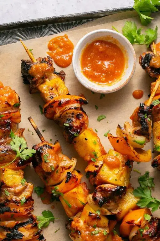 Sweet and Sour Grilled Chicken Skewers