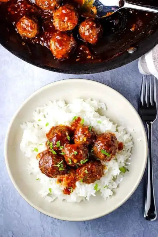 Sweet and Sour Meatball Musubi