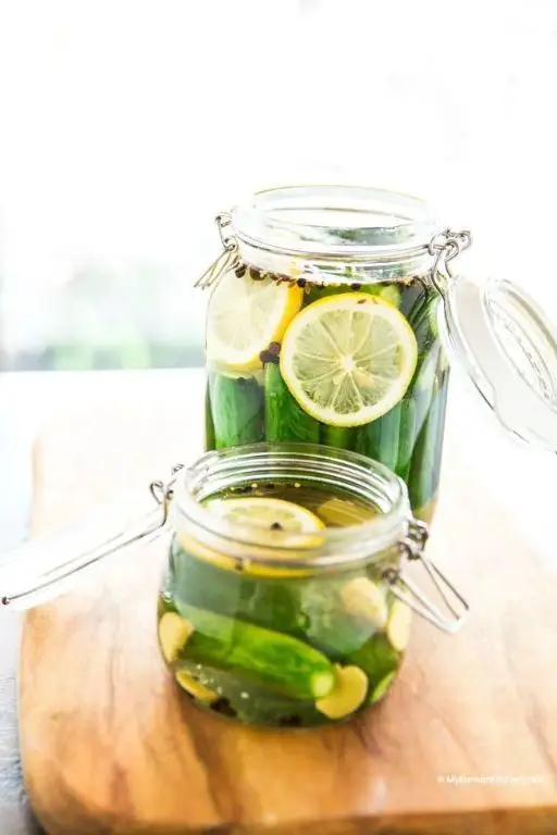 Tangy Lemon Pickled Cucumbers
