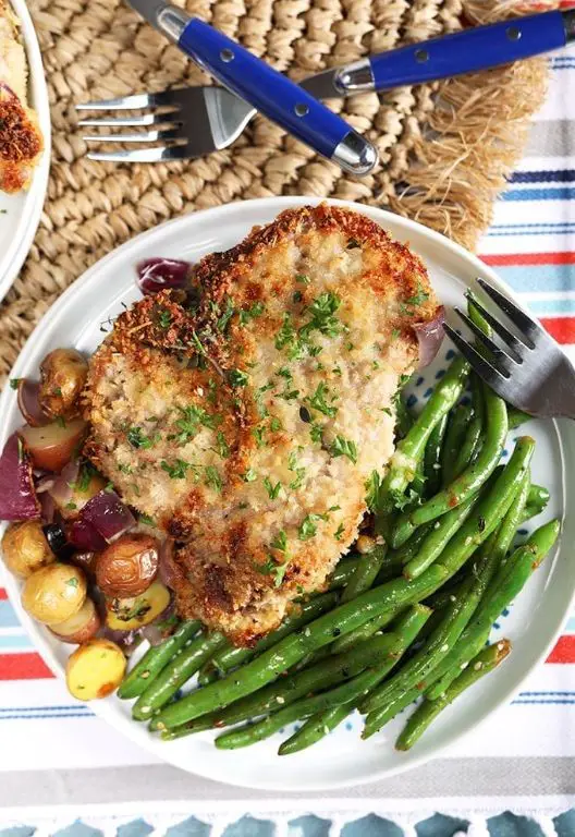 Tarragon and Parmesan Crusted Pork Chops