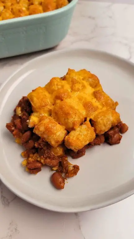Tater Tot Chili Cheese Bake
