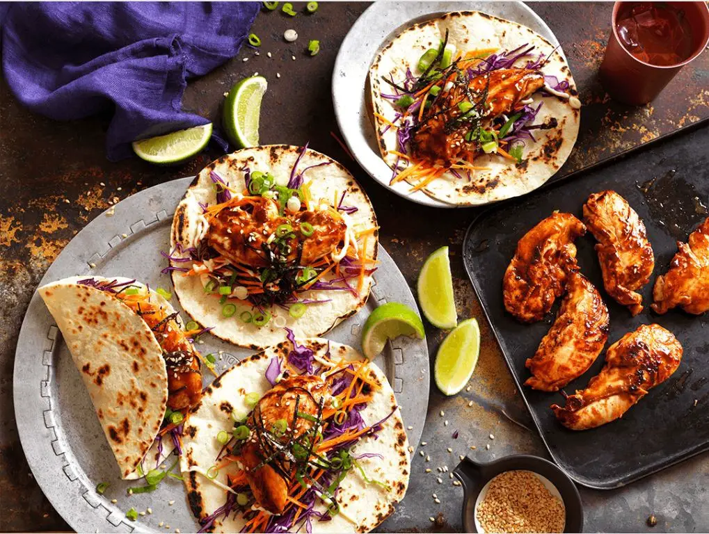 Teriyaki Chicken Taquitos with Sesame Seeds