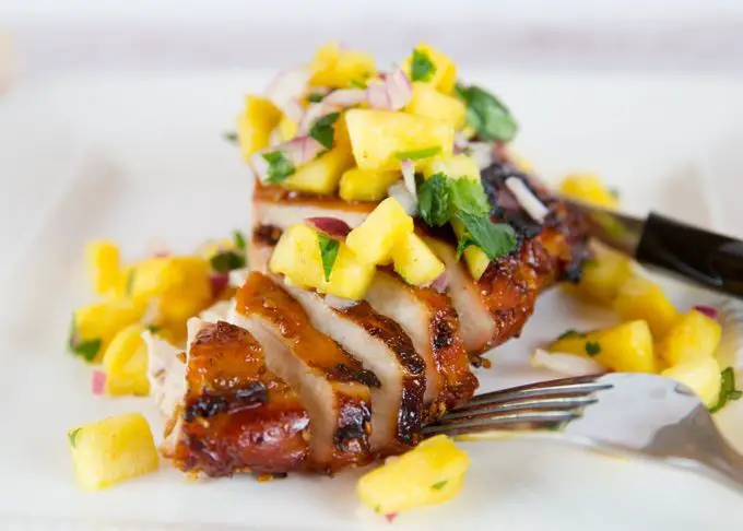 Teriyaki Chicken Thighs with Pineapple Salsa