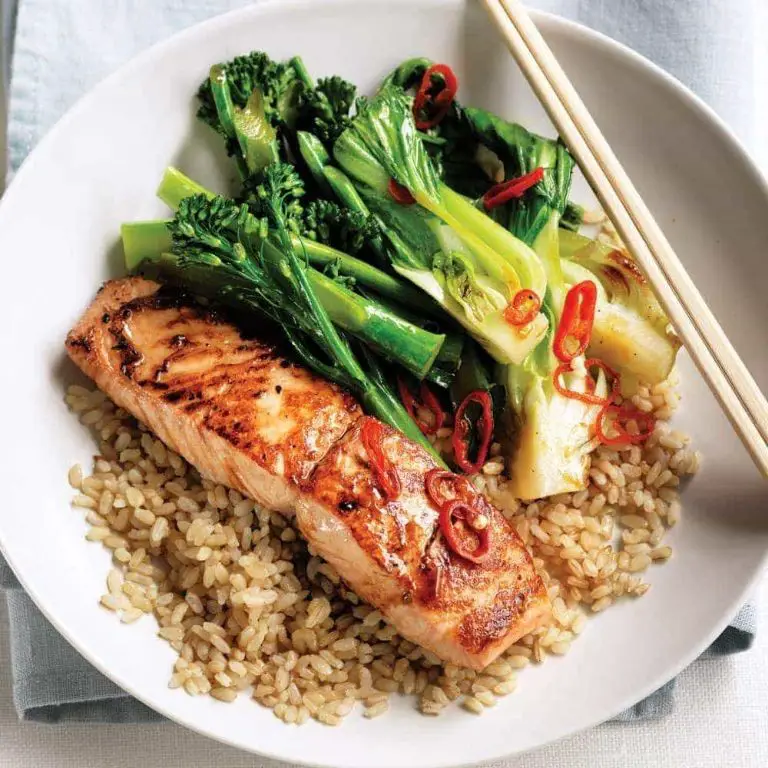 Teriyaki Salmon with Steamed Brown Rice