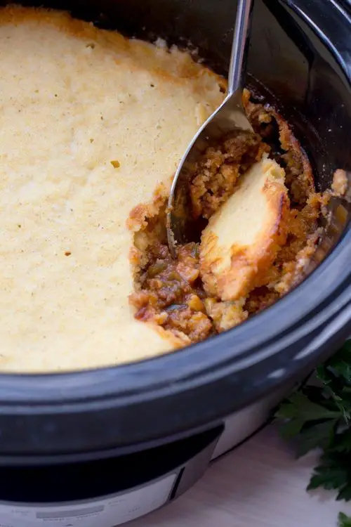 Texas Chili with Cornbread Topping Crock Pot