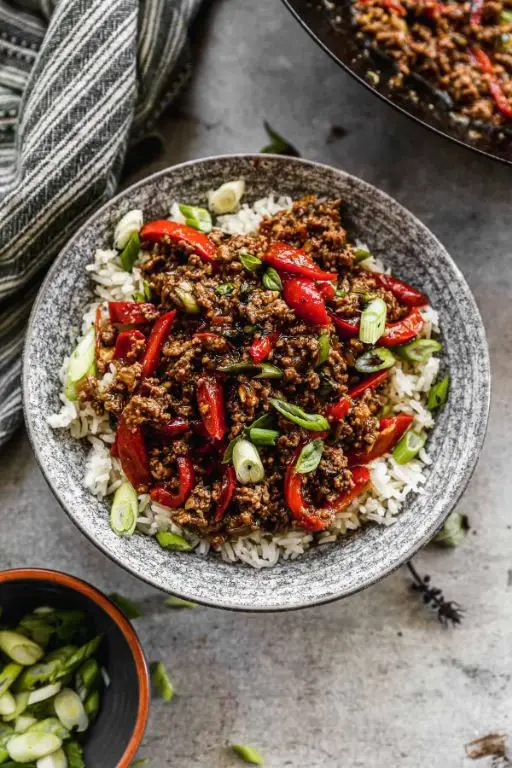 Thai Basil Beef and Rice