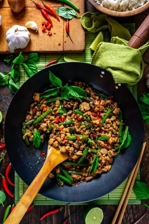 Thai Basil Chicken Breast with Green Beans