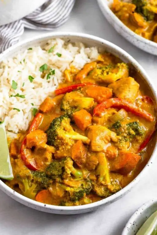 Thai Coconut Curry Chicken with Mixed Vegetables