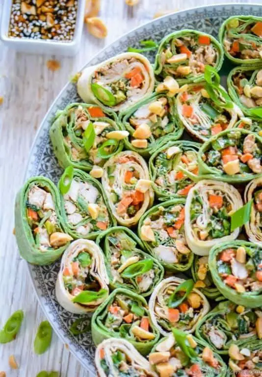 Thai Peanut Chicken Pinwheels